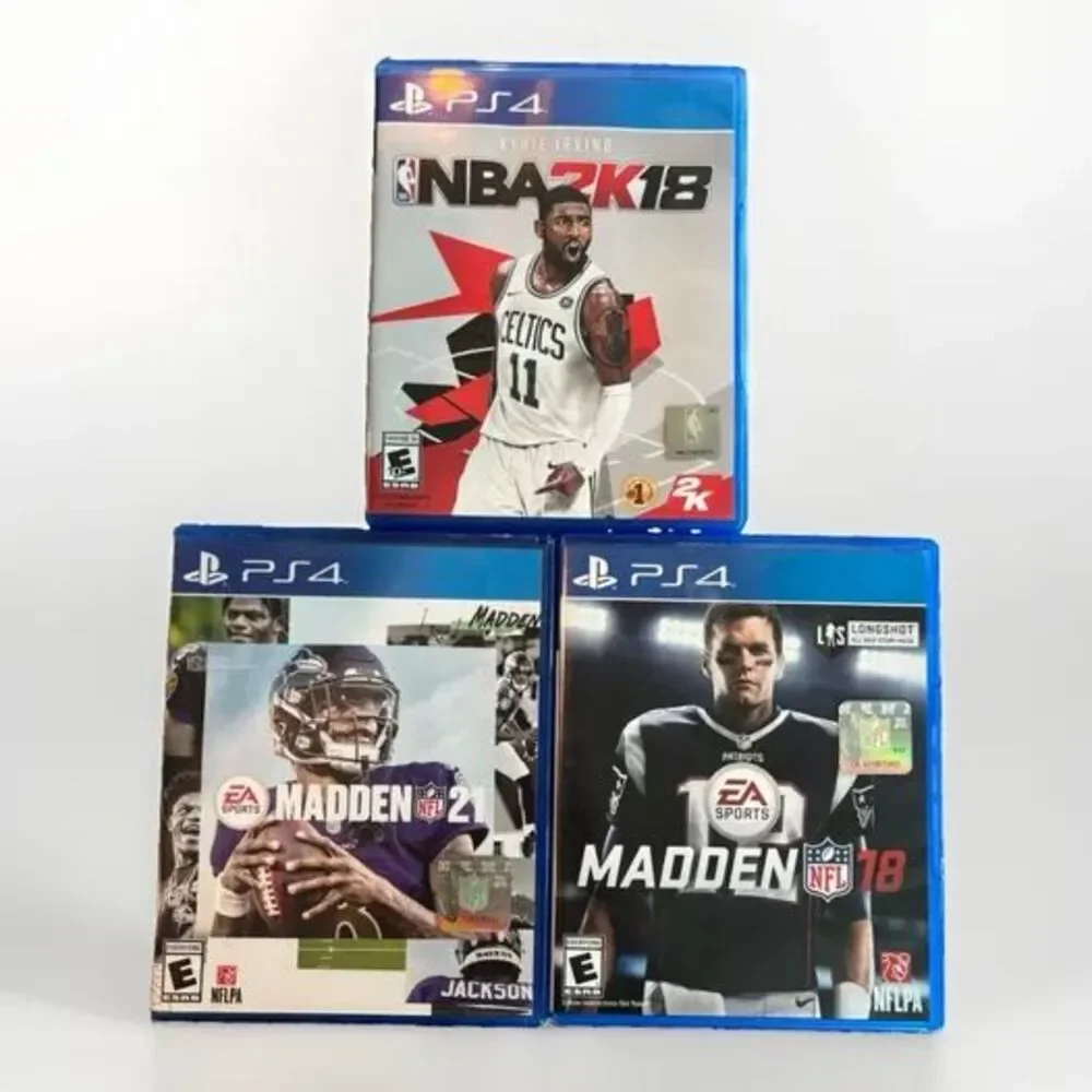 PlayStation 4 Sports Game Lot of 3 - Madden 18, Madden 21, NBA 2K18